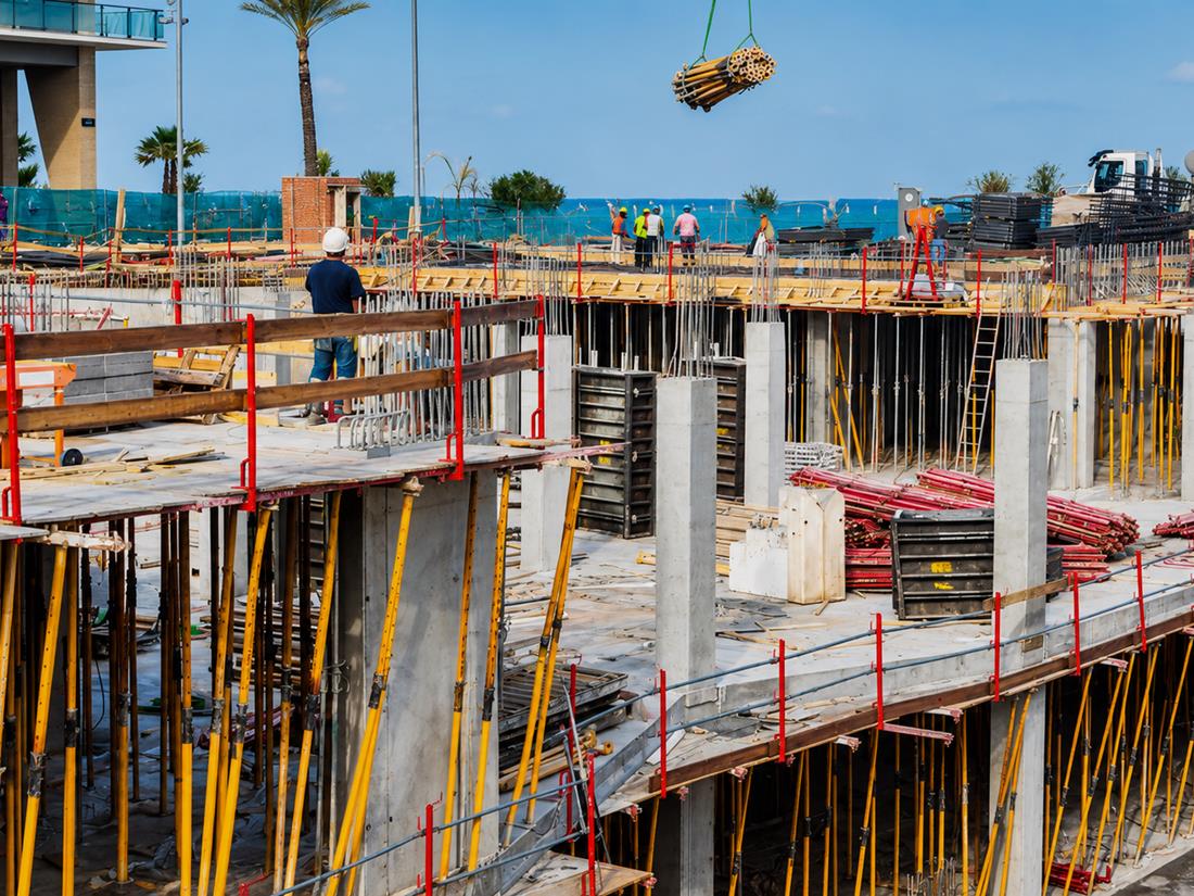 Reinforced concrete structure under construction