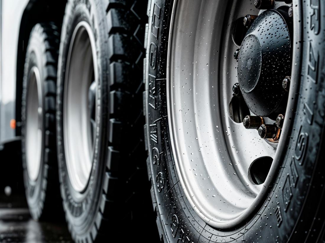 Heavy truck tyres and wheel hub